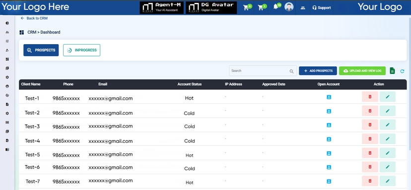 Client & CRM Midasx Saas